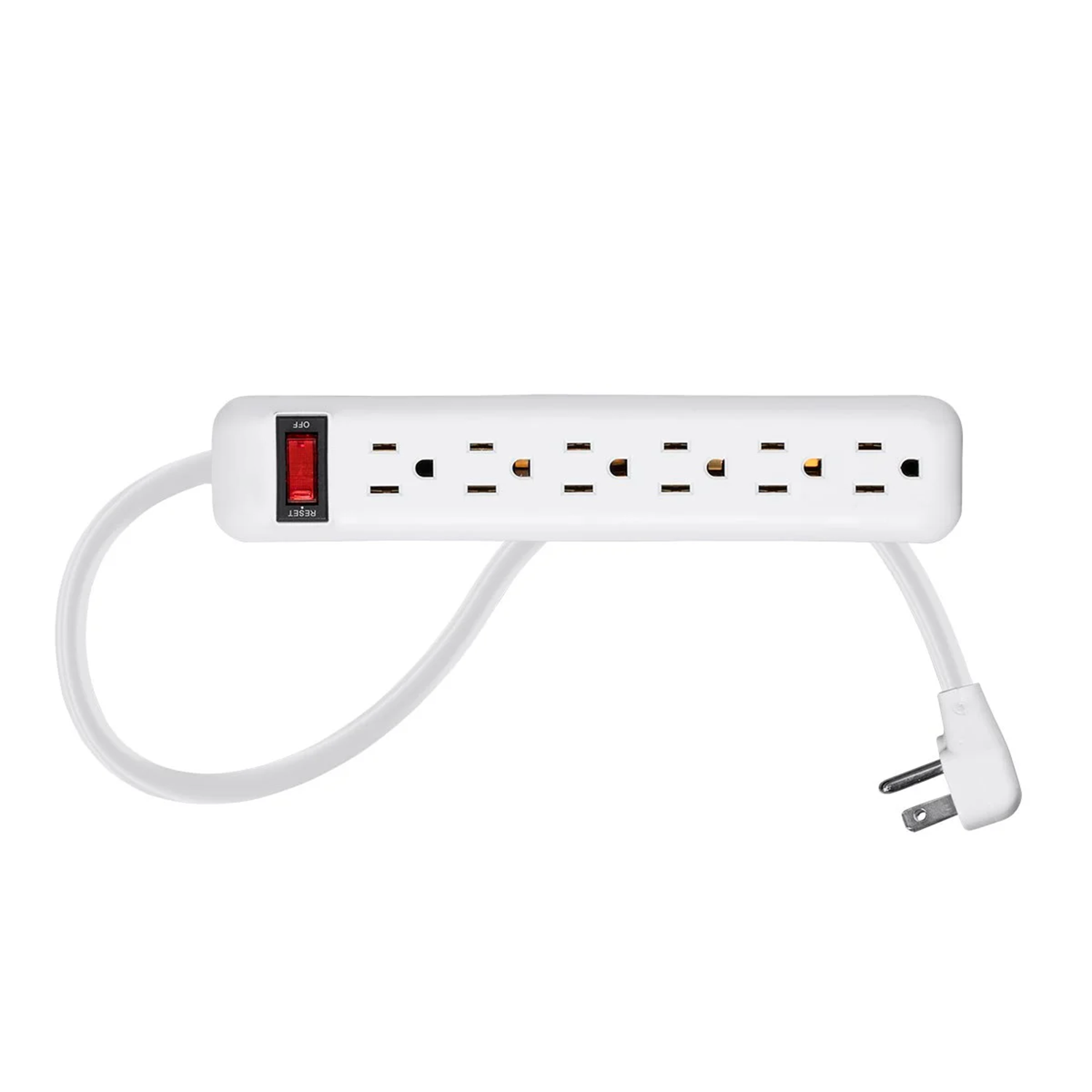 6‑Outlet Indoor Power Strip With 3Ft Cord And Lighted Overload Protection Switch