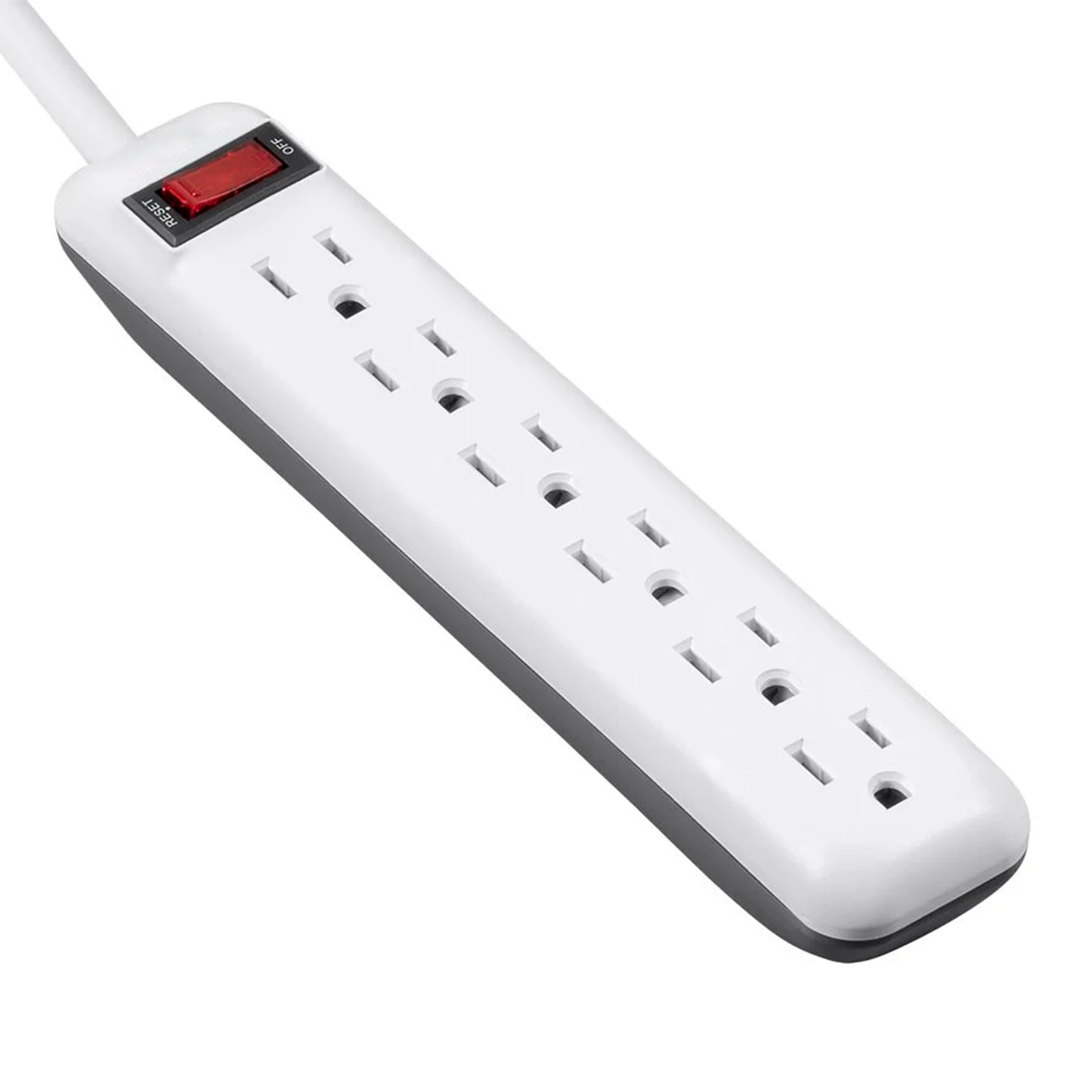 6‑Outlet Indoor Power Strip With 3Ft Cord And Lighted Overload Protection Switch