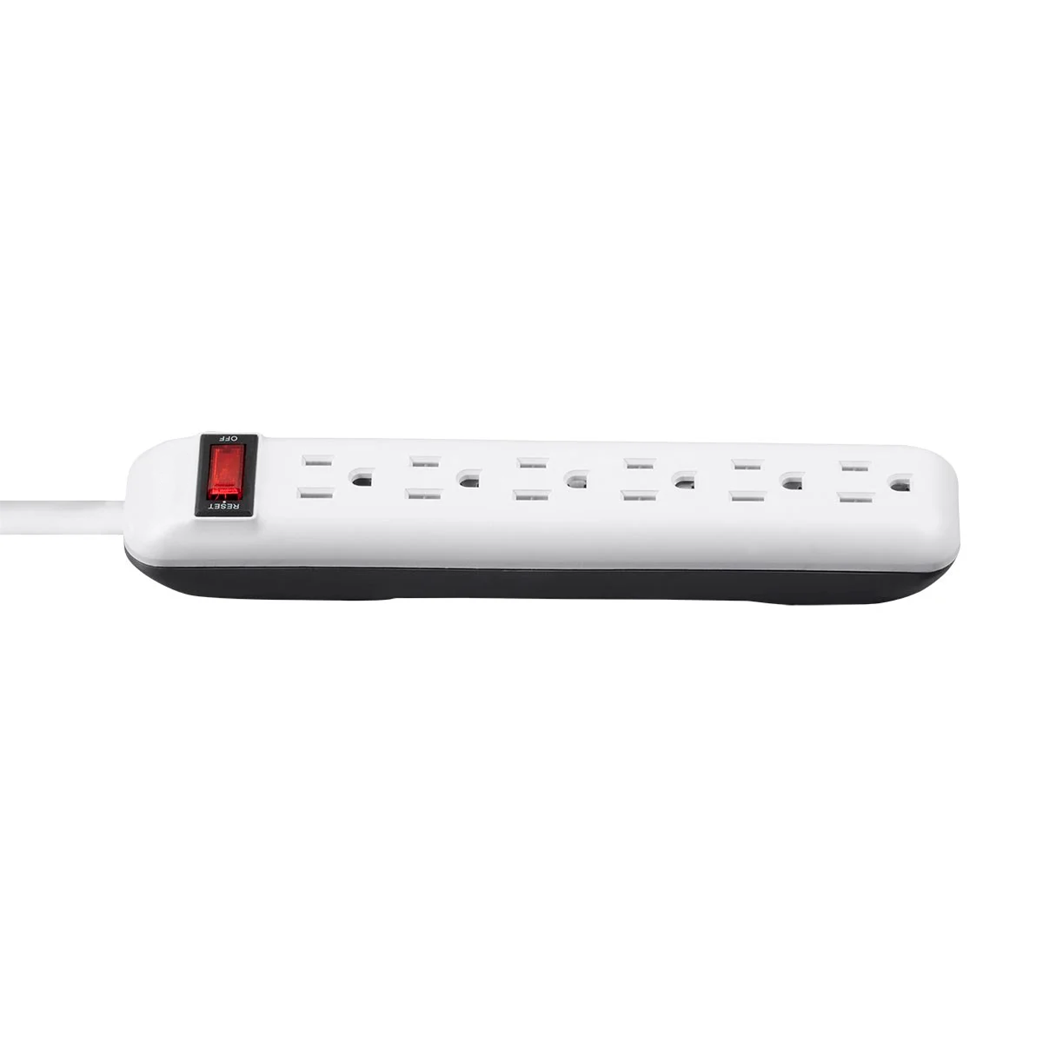6‑Outlet Indoor Power Strip With 3Ft Cord And Lighted Overload Protection Switch